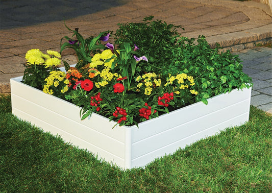 Raised Garden Bed 44.5" x 44.5" x 11.5" – White