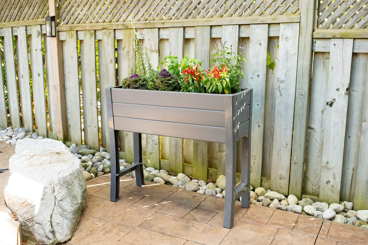 Elevated Garden Bed 35.5" x 15" x 32" – Slate Gray