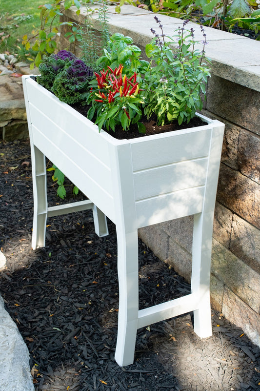 Elevated Garden Bed 35.5" x 15" x 32" – White